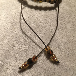 【BG】Old glass beads × Black coral 2Wrap Bracelet〈BG16B0002〉 4枚目の画像