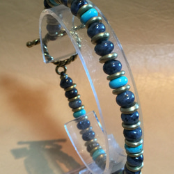 【BG】Larvikite & Turquoise Bracelet〈BG16B0009M〉 5枚目の画像