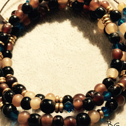 【BG】Buffalo horn × Black coral 3Wrap Bracelet〈BG16B0010〉 2枚目の画像