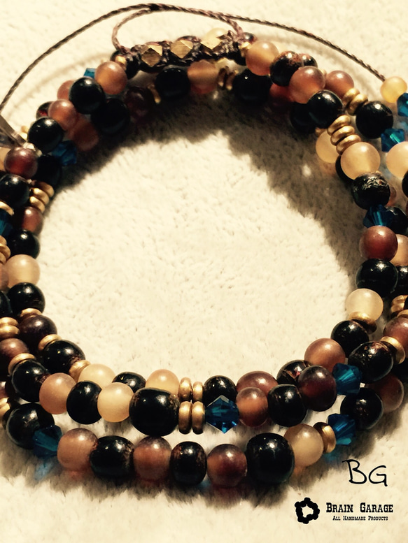 【BG】Buffalo horn × Black coral 3Wrap Bracelet〈BG16B0010〉 2枚目の画像