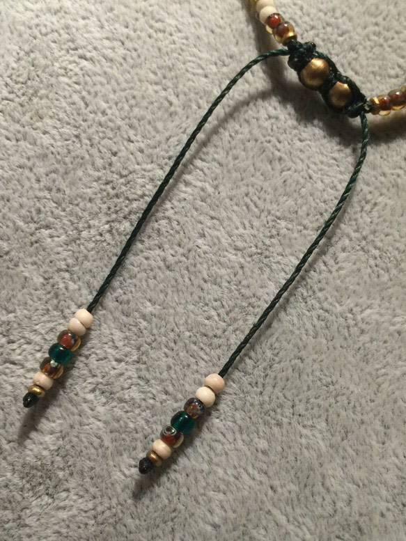 【BG】Grass beads & bone beads bracelet〈BG16B0016W〉レディースブレスレット 5枚目の画像