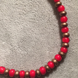 【BG】White hearts beads & Brass bracelet 〈BG16B0021〉ブレスレット 3枚目の画像