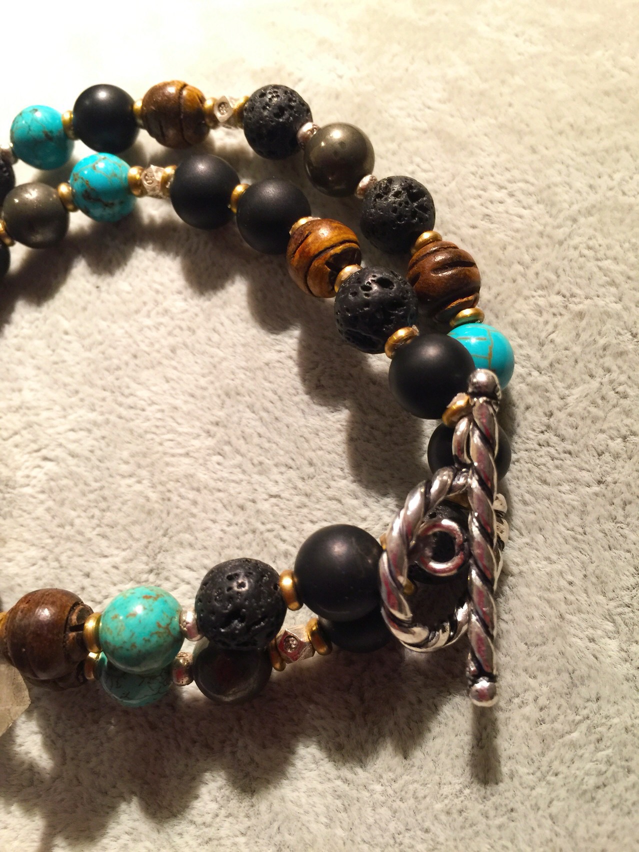 【BG】Natural stone & Buffalo horn bracelet〈BG16B0028〉ブレスレット