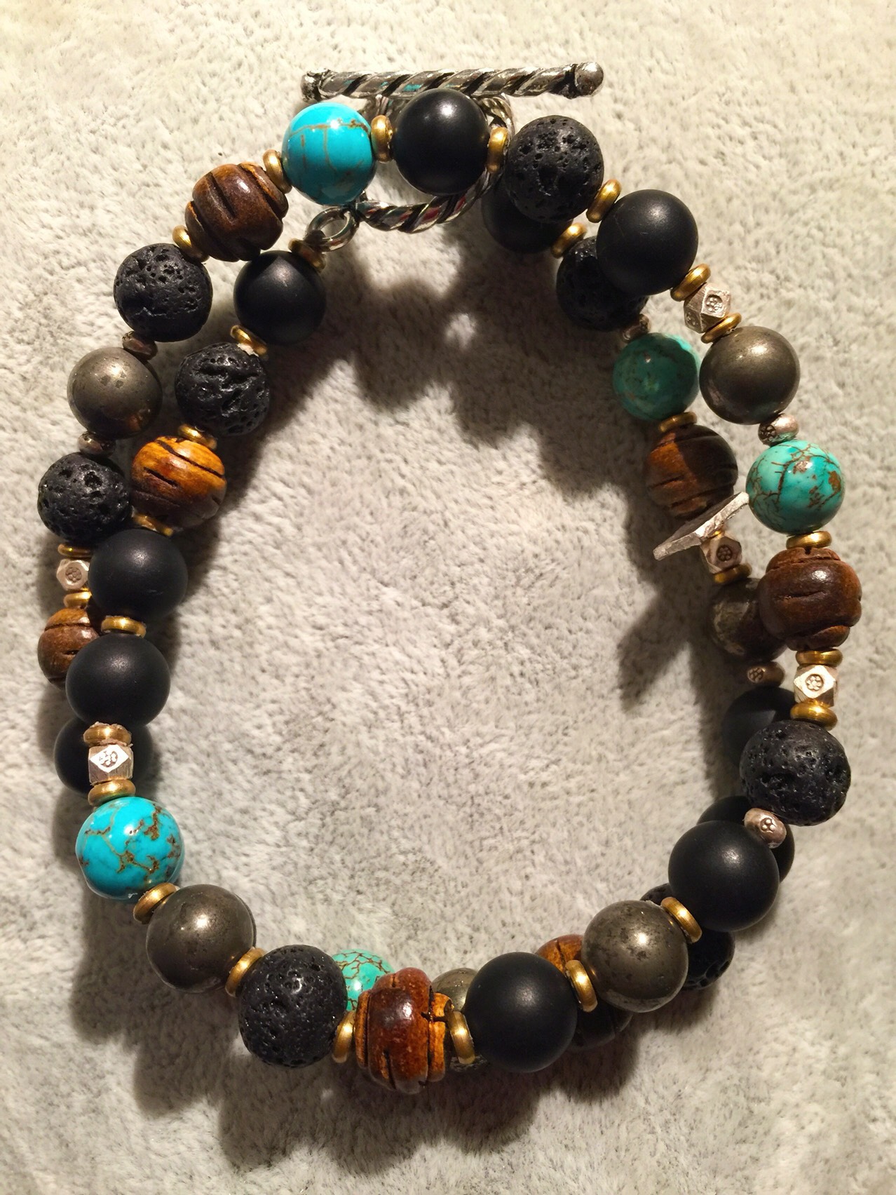 【BG】Natural stone & Buffalo horn bracelet〈BG16B0028〉ブレスレット