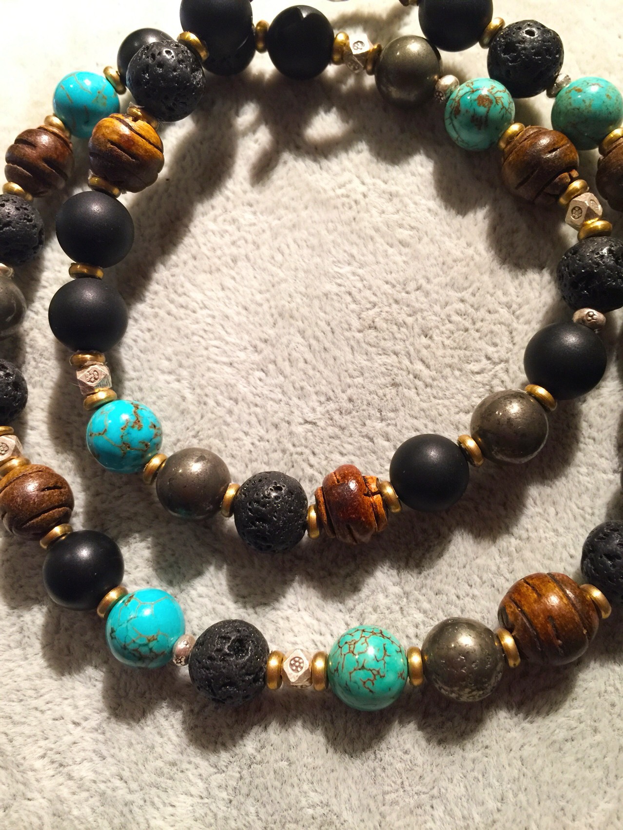 【BG】Natural stone & Buffalo horn bracelet〈BG16B0028〉ブレスレット