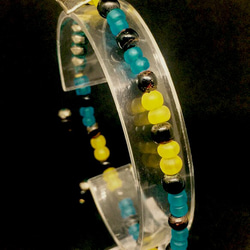【BG】Vintage glass × Black coral Bracelet〈BG17B0003YB〉ブレスレット 1枚目の画像