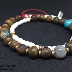 【BG】Buffalo horn & Buffalo bone 2wrap bracelet〈BG17B0005〉 1枚目の画像