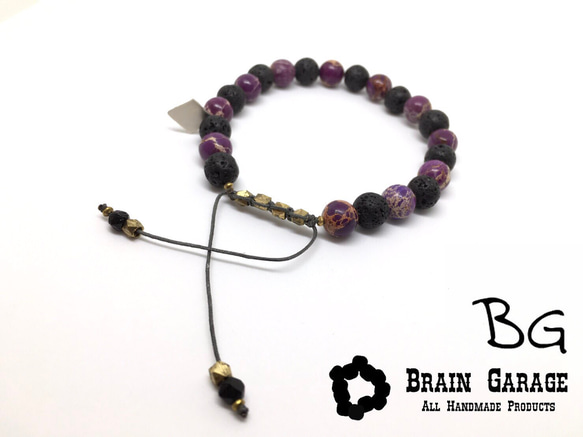 【BG】Natural stone bracelet 〈BG17B0012〉メンズブレスレット 2枚目の画像