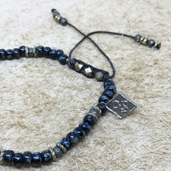 【BG】Clay & Glass beads bracelet〈BG17B0018WBK〉レディースブレスレット 4枚目の画像