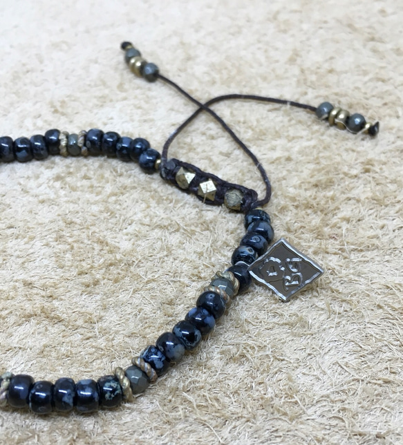【BG】Clay & Glass beads bracelet〈BG17B0018WBK〉レディースブレスレット 4枚目の画像