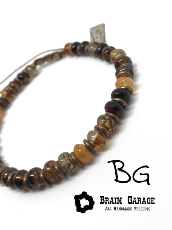 【BG】Natural stone bracelet 〈BG18B0010〉メンズブレスレット 1枚目の画像