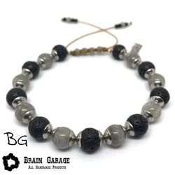 【BG】Natural stone bracelet 〈BG18B0011〉メンズブレスレット 1枚目の画像