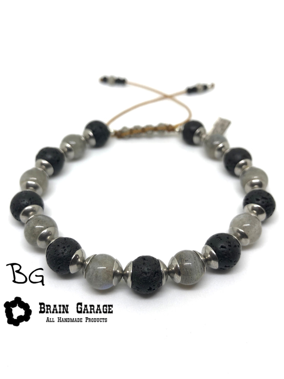 【BG】Natural stone bracelet 〈BG18B0011〉メンズブレスレット 1枚目の画像