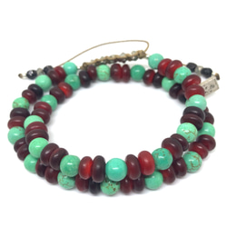 【BG】Turquoise & Buffalo horn bracelet〈BG18B0017W〉レディースブレスレット 3枚目の画像