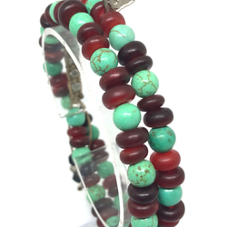 【BG】Turquoise & Buffalo horn bracelet〈BG18B0017W〉レディースブレスレット 5枚目の画像