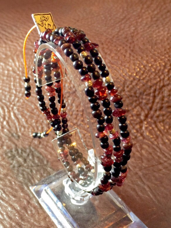 【BG】Vintage horn&Natural stone 3Wrap Bracelet〈BG15B0005〉