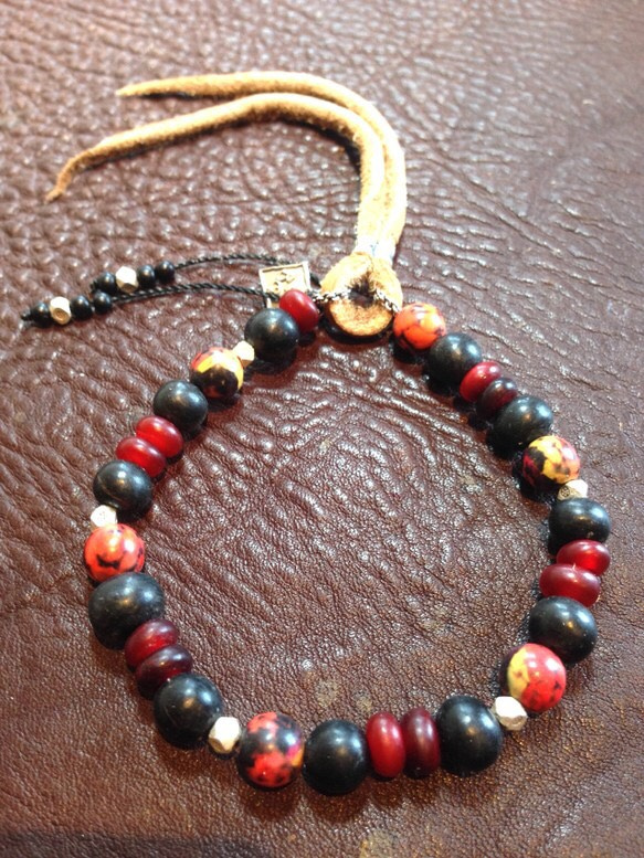 【BG】Buffalo horn&Natural stone Bracelet 〈BG15B0011〉 3枚目の画像