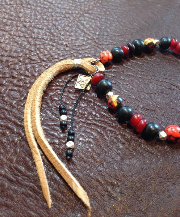 【BG】Buffalo horn&Natural stone Bracelet 〈BG15B0011〉 4枚目の画像