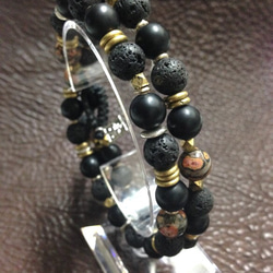 【BG】Natural stone&Brass Bracelet 〈BG0024〉 1枚目の画像
