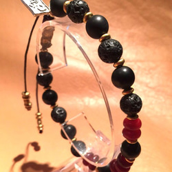 【BG】Buffalo horn&Natural stone Bracelet 〈BG15B0012〉 1枚目の画像