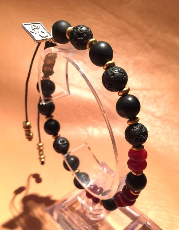 【BG】Buffalo horn&Natural stone Bracelet 〈BG15B0012〉 1枚目の画像