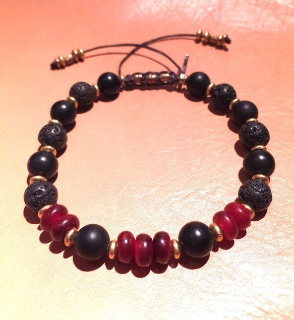 【BG】Buffalo horn&Natural stone Bracelet 〈BG15B0012〉 2枚目の画像