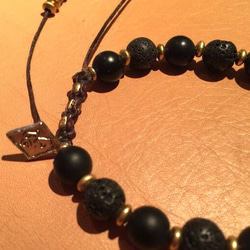 【BG】Buffalo horn&Natural stone Bracelet 〈BG15B0012〉 3枚目の画像