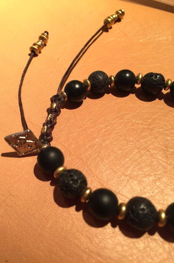 【BG】Buffalo horn&Natural stone Bracelet 〈BG15B0012〉 3枚目の画像