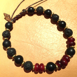 【BG】Buffalo horn&Natural stone Bracelet 〈BG15B0012〉 4枚目の画像