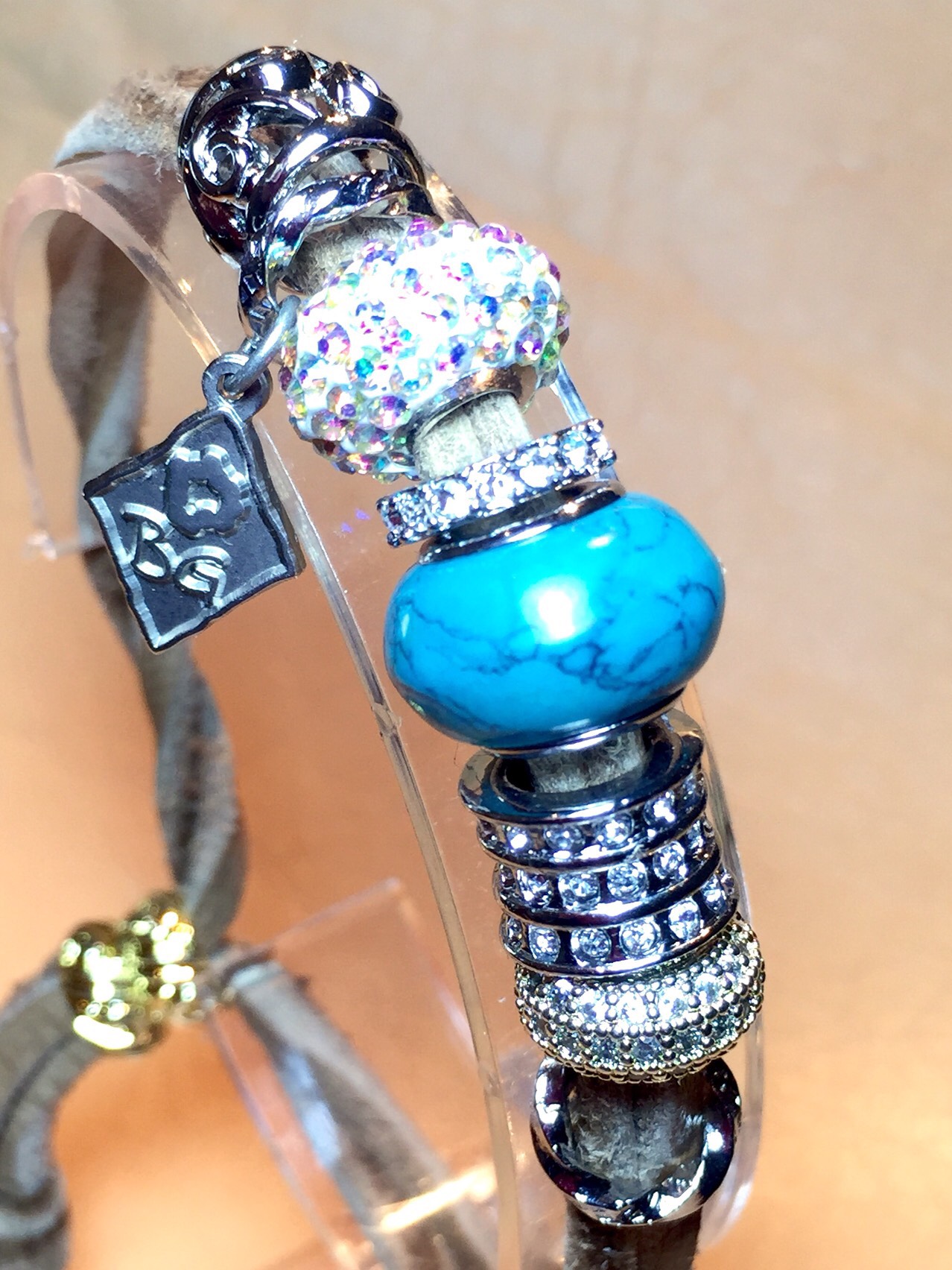 【BG】Charm Beads & Leather bracelet〈BG15B0021W〉