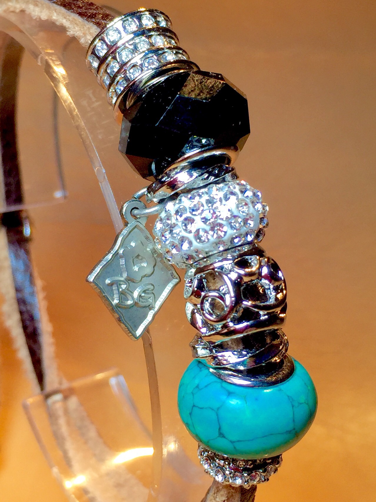 【BG】Charm Beads & Leather bracelet〈BG15B0024W〉