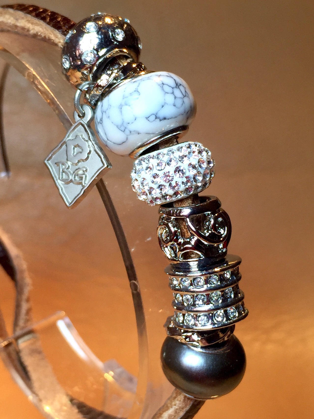 【BG】Charm Beads & Leather bracelet〈BG15B0025W〉