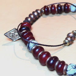 【BG】Buffalo horn&Natural stone Bracelet 〈BG15B0028〉 4枚目の画像