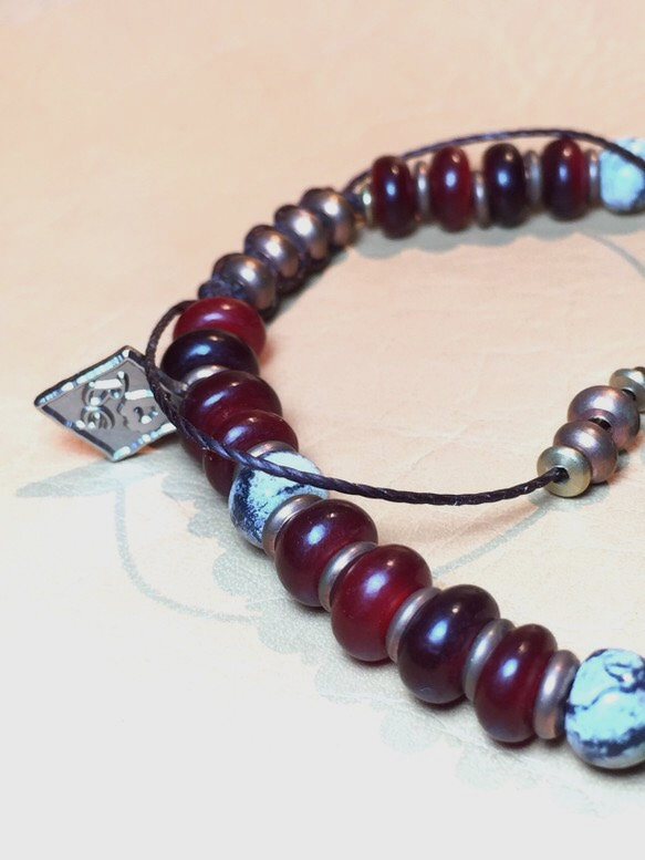 【BG】Buffalo horn&Natural stone Bracelet 〈BG15B0028〉 4枚目の画像