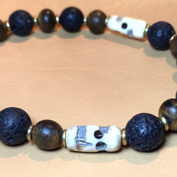 【BG】Natural stone&Buffalo horn Bracelet 〈BG15B0030〉ブレスレット 2枚目の画像