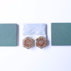 038 Kōrozen popolo Tajimi Mino ware tile 傳統文化項目 Earrings Hexagon 第1張的照片