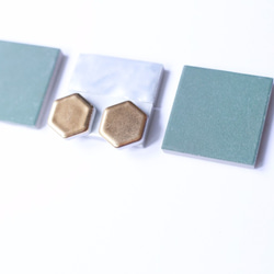 052 金色黃金波波羅 Tajimi Mino ware tile 傳統文化項目 Earrings Hexagonal 第1張的照片