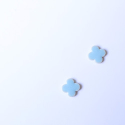 091 天藍色波波羅 Tajimi Mino ware tile 傳統文化項目 Earrings Flower 第2張的照片