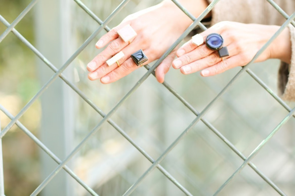 312-r傳統文化產品美濃潔具Tajimi長方形瓷磚戒指，戒指（免費尺寸）※帶證書335 第4張的照片