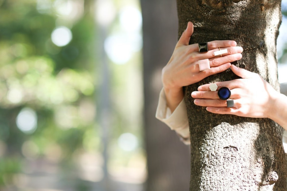 312-r傳統文化產品美濃潔具Tajimi長方形瓷磚戒指，戒指（免費尺寸）※帶證書335 第6張的照片
