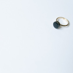 004-r 漆黒（しっこく）popolo(ぽぽろ)多治見美濃焼タイル伝統文化品 指輪・リング　小丸 2枚目の画像