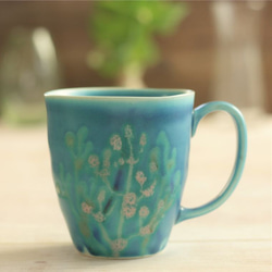 ビアーカップ・フリーカップ斑唐津「斑碧(まだらあお)」