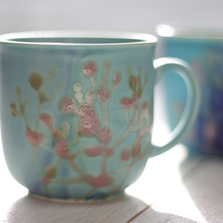 母の日のプレゼント 珊瑚のお花のカップ 沖縄の海と縁起の珊瑚カップ 青色 プレゼント〈結婚祝い〉 5枚目の画像