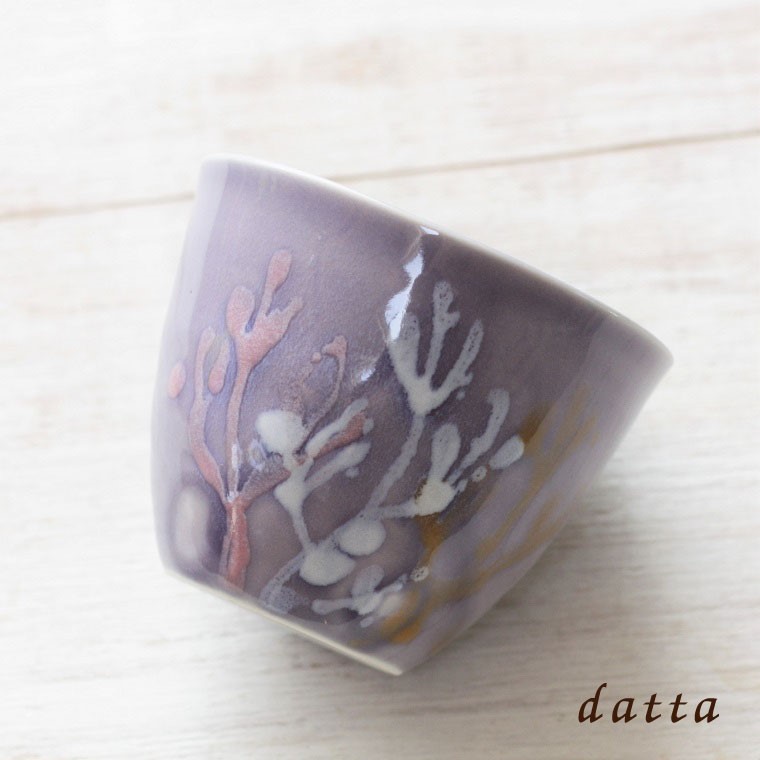 <名入れ対応>珊瑚のタンブラー ロックグラス 結婚祝 退職祝 還暦祝 珊瑚祝 ラベンダー        Ω