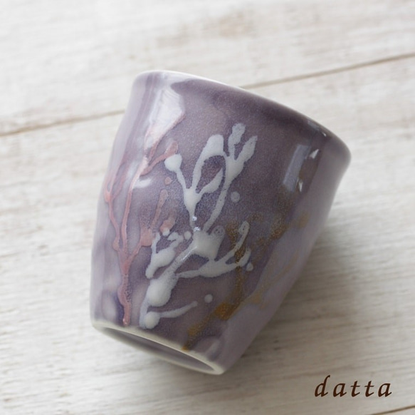 母の日のプレゼント 縁起の珊瑚のタンブラー 薄紫色 ラベンダー 2ケセット<名入れ対応> 3枚目の画像
