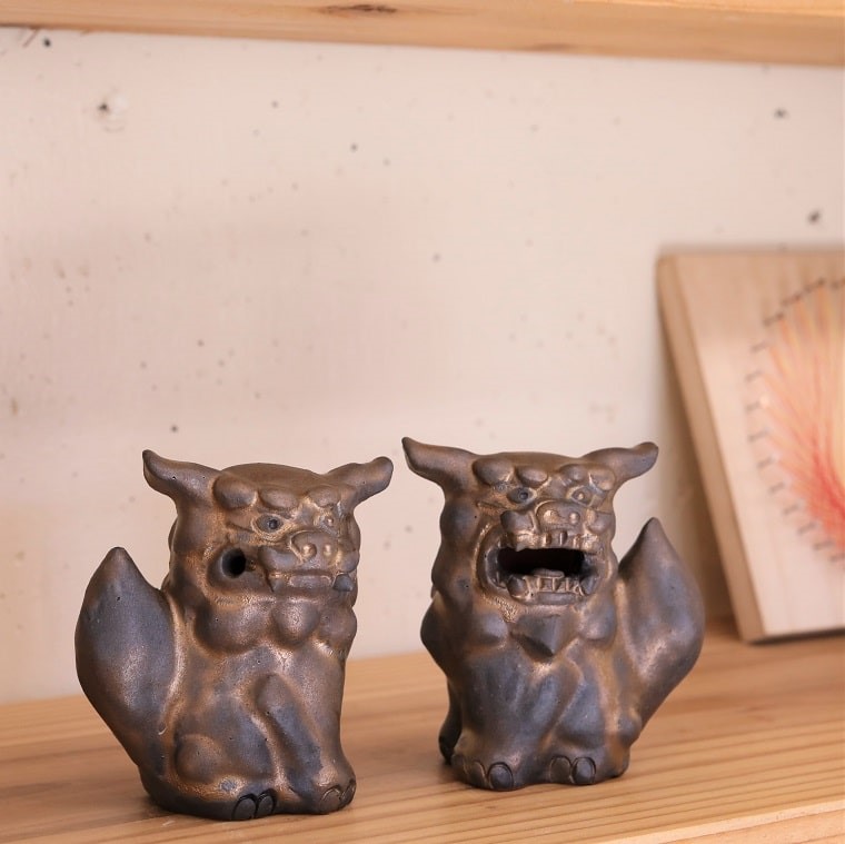 【沖縄シーサー】2体セット　箱付き