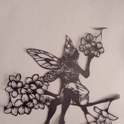 自作絵画 妖精 薔薇 妖精 バラ】複製画 額入り 卓上サイズ パステルアート 女の子