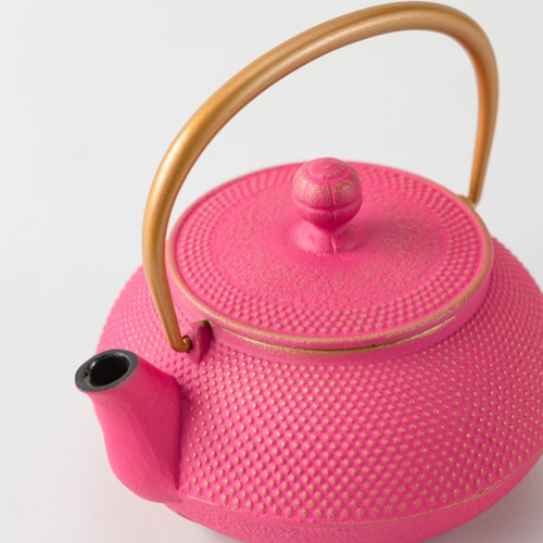 南部鉄器 アンシャンテジャポン 岩鋳　カラーポット ピンク 急須 アンシャンテジャポン カラーポット ポット敷 2点セット 南部