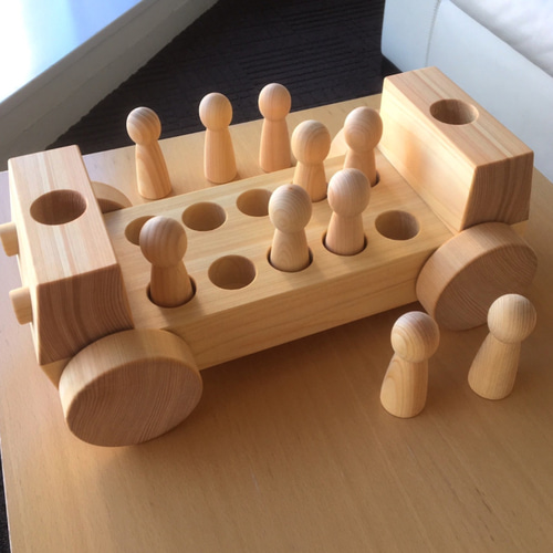 10人乗りバス 諸戸百年檜 てらうちさだおの木のおもちゃ けやきの