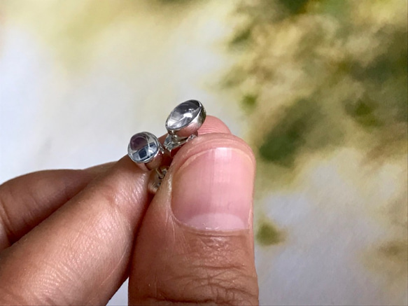 ピアス 925シルバーピアス 月長石ピアス ムーンストーンピアス moonstone アレルギー対応 5080 8枚目の画像